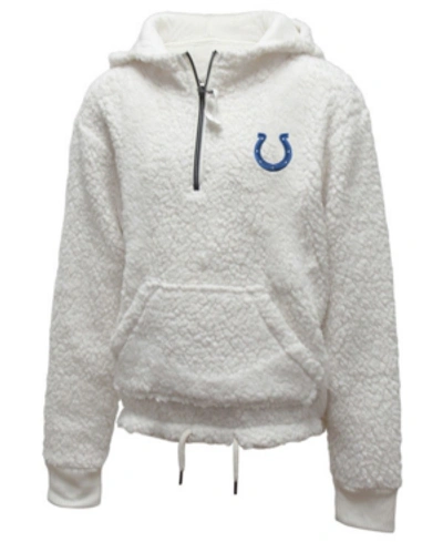 5th & Ocean Kids' Big Girls Indianapolis Colts Sherpa Pullover In Ivory