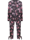 Isabel Marant Gigi Embroidered Floral-print Cotton Jumpsuit In Black