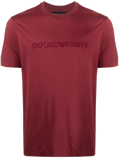 Emporio Armani Logo-print T-shirt In Red