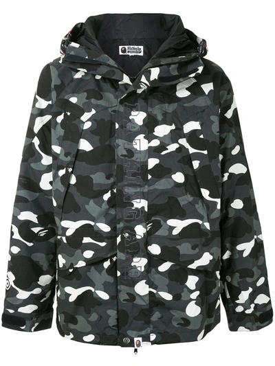 A Bathing Ape Multi-pocket Camouflage-print Jacket In Black