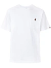 A BATHING APE EMBROIDERED APE FACE COTTON T-SHIRT