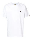 A BATHING APE EMBROIDERED APE FACE COTTON T-SHIRT