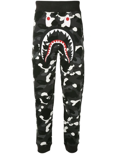 A Bathing Ape City Camo Shark Track Pants In Grey