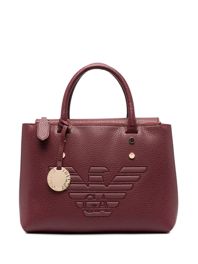 Emporio Armani Logo-embossed Tote Bag In Red