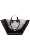 JOSEPH CROCODILE-EFFECT LOGO-DEBOSSED TOTE BAG