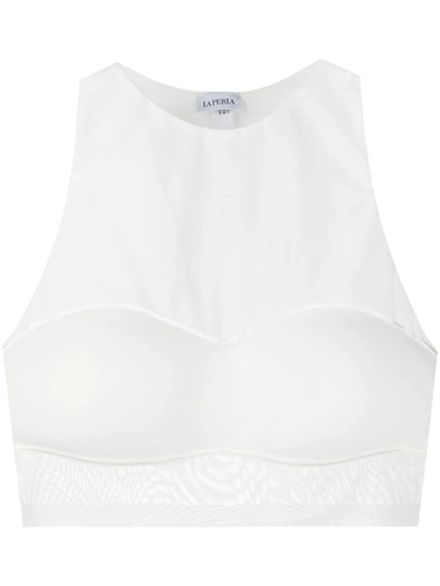 La Perla Sleeveless Crop Top In White