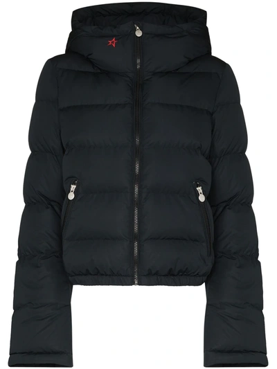 Perfect Moment Polar Flare Hooded Shell-down Jacket In Black