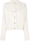 NINA RICCI CABLE-KNIT MOHAIR-BLEND CARDIGAN