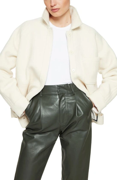 Anine Bing Jaden Belted Wool-blend Jacket In White