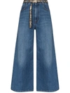 STELLA MCCARTNEY WIDE-LEG LOGO BELTED JEANS