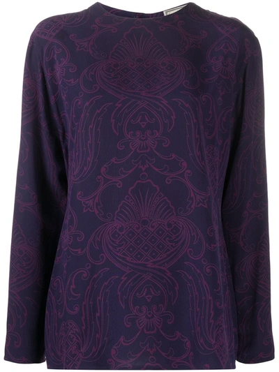 Pre-owned Versace Baroque Print Long-sleeved T-shirt In Purple