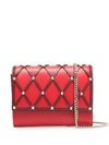 Valentino Signature Rockstud-embellishment Crossbody Bag In Red