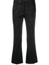 ALBERTO BIANI FLORAL-EMBROIDERED FLARED TROUSERS