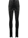ROTATE BIRGER CHRISTENSEN SEQUIN EMBROIDERED FRONT SLIT TROUSERS