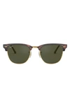 Ray Ban Unisex Polarized Low Bridge Fit Sunglasses, Rb3016f Clubmaster Classic 55 In Dark Tortoise