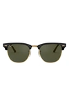 Ray Ban Clubmaster 55mm Polarized Square Sunglasses In Black
