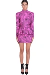 ALESSANDRA RICH DRESS IN FUXIA SILK,11637857