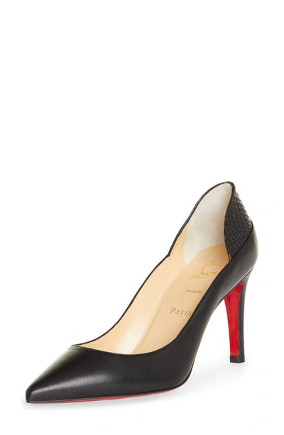 Christian Louboutin Black Leather O Pigalle Pumps