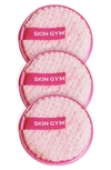 SKIN GYM CLEANIE 3-PACK ROUND MAKEUP REMOVER PUFFS,CLEANIE-3PCK