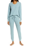 Pj Salvage Ski Jammie Set In Ice Blue