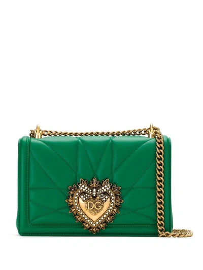 Dolce & Gabbana Medium Devotion Shoulder Bag In Green