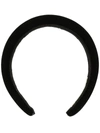 Jennifer Behr Thada Hammered Silk Headband In Black