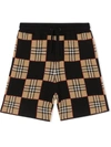 BURBERRY CHECK PATCHWORK SHORTS