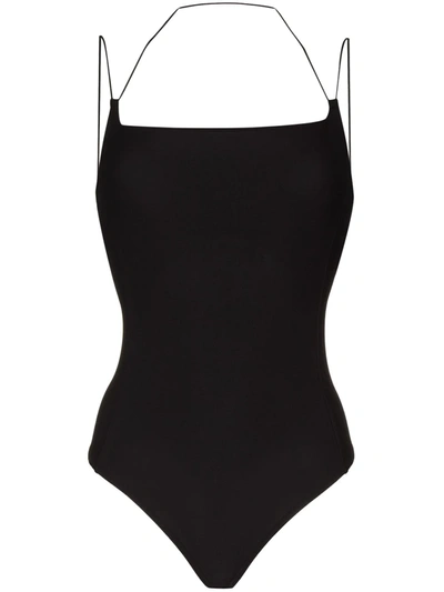 Alix Nyc Spaghetti Strap Fitted Bodysuit In Black