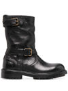 Dolce & Gabbana Horseride Leather Mid-calf Boots In Black