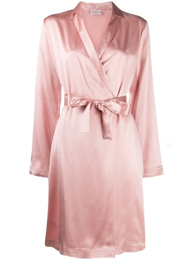 La Perla Essence Wrap-around Silk Robe In Pink