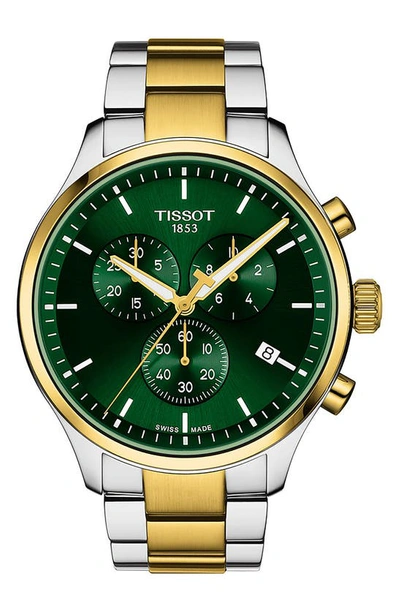 Tissot T116.617.22.091.00 Chrono Xl Classic Stainless Steel Watch In Green/two-tone