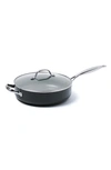 Greenpan Valencia 4 1/2-quart Anodized Aluminum Ceramic Nonstick Sauté Pan With Glass Lid In Gray