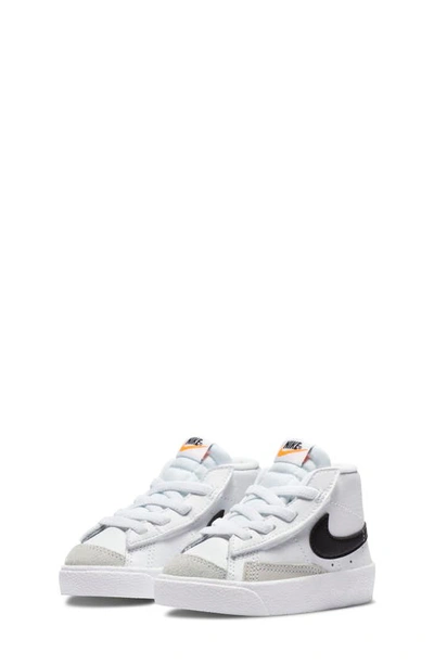 Nike Baby White Blazer Mid '77 Trainers In White/black-orange
