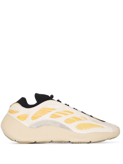 Adidas Originals Yeezy 700 V3 Rubber-trimmed Mesh Sneakers In Safflower/safflower/safflower