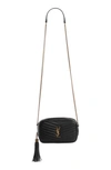 Saint Laurent Lou Mini Ysl Grain De Poudre Camera Crossbody Bag In Black