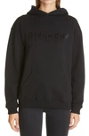 GIVENCHY BEADED LOGO COTTON HOODIE,BWJ01C3Z4D