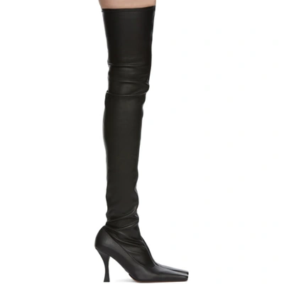 Proenza Schouler 90mm Stretch Faux Leather Tall Boots In Nero
