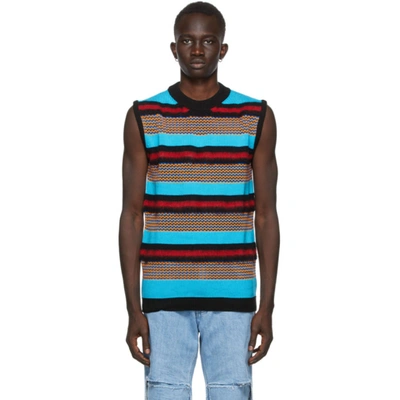 Agr Ssense Exclusive Multicolor Mohair Waistcoat In Blu/red/blk