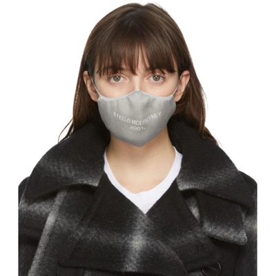 Stella Mccartney Logo-embellished Face Mask In Light Grey / White