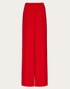 Valentino Women's Drawstring Silk Cady Wide-leg Pants In Red