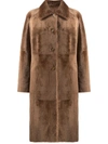 Drome Reversible Shearling Coat In Brown