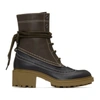 Chloé Franne Leather Lace-up Boots In Brown
