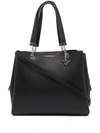 EMPORIO ARMANI PEBBLED-EFFECT LOGO-PLAQUE TOTE BAG