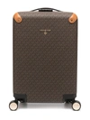 Michael Kors Monogram Logo Print Suitcase In Brown