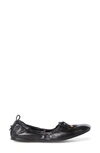 Frame Le Sunset Square Toe Calf Hair Ballet Flat In Noir