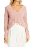 VINCE V-NECK SHAKER KNIT CASHMERE SWEATER,V695378516