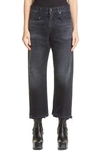 R13 Wide-leg Cropped Boyfriend Jeans In Jake Black