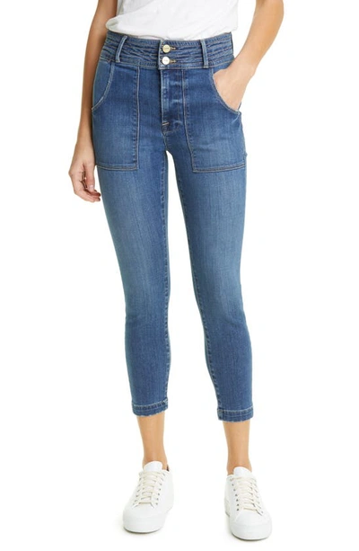 Frame Le High Patch Pocket Crop Skinny Jeans In Blue