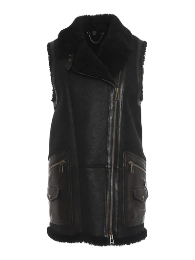 Belstaff Leather & Shearling Piper Vest In Black
