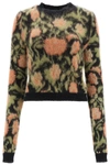 PACO RABANNE CROPPED FLORAL SWEATER,20HMPU114ML0098 V311